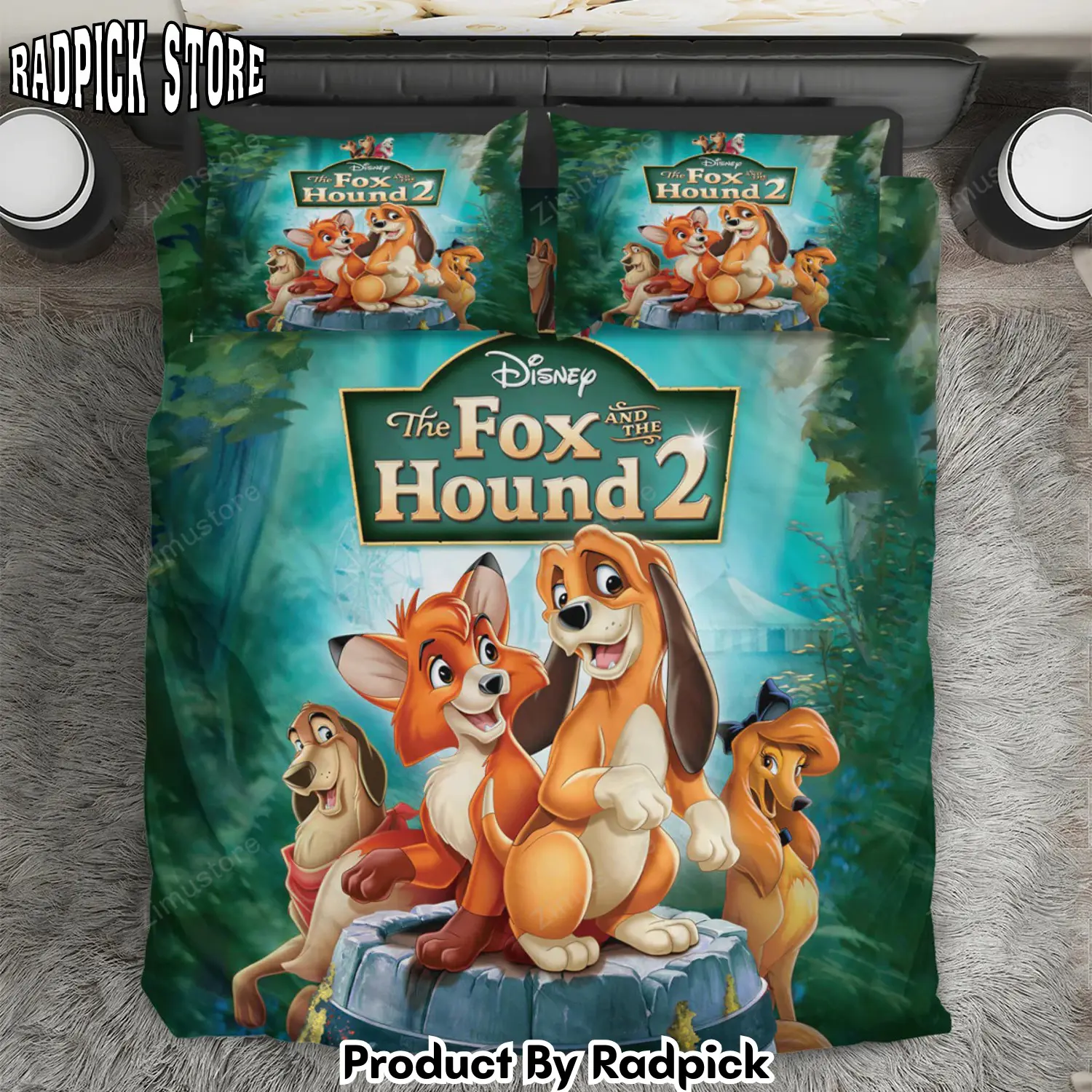 Radpick the fox and the hound poster 5 3pcs 3pcs bedding set duvet cover and pillow cases gift for fan rp3271260